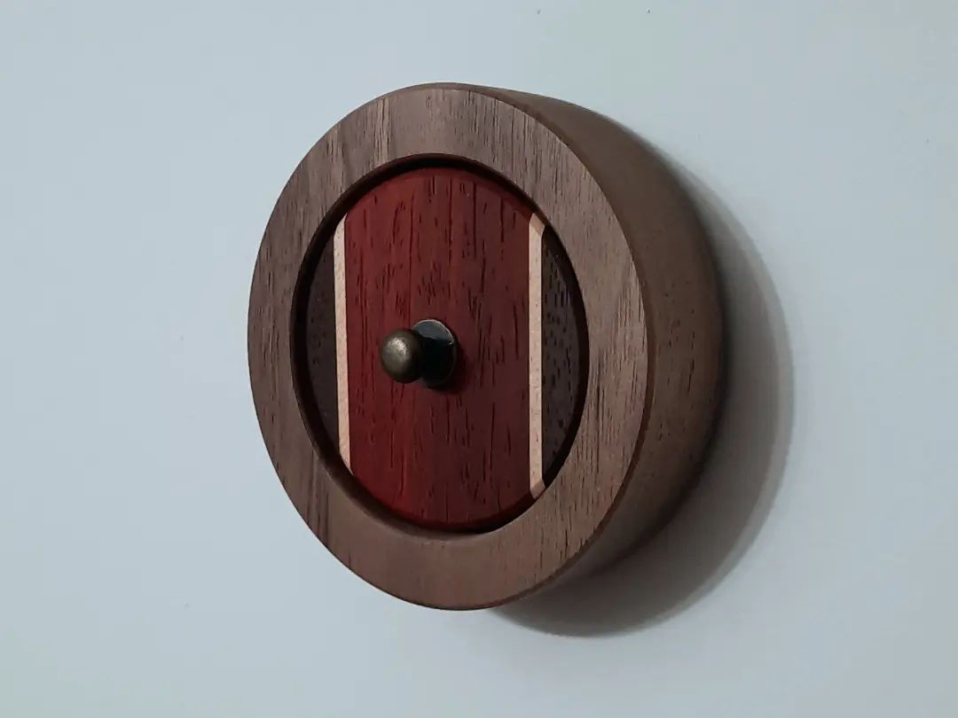 Fairy doors, I had a 3rd but i tried to put a hinge on it.... it did not go well. Theyre both about the same size #fairydoor #woodworking #walnut #maple #padauk