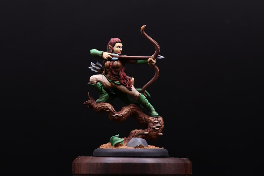 Ranger miniature, Im trying to get a bunch done for christmas not doing the best so far :( #mini #miniatures #miniaturepainting #miniature #dndminiatures #dnd #ranger #bow #elf