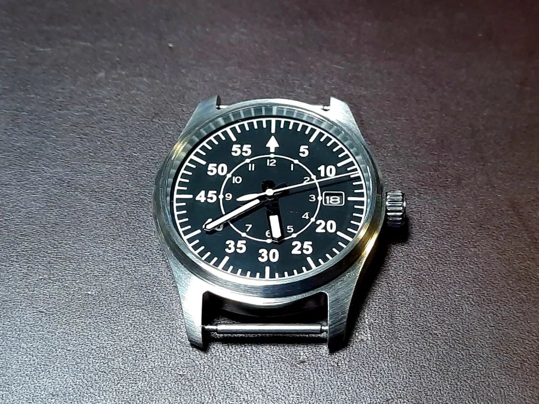 Pilot style watch I made for me..... not that I will wear it much.... #watchmaking #watch #pilotwatch #pilot #horology #ineedastrap