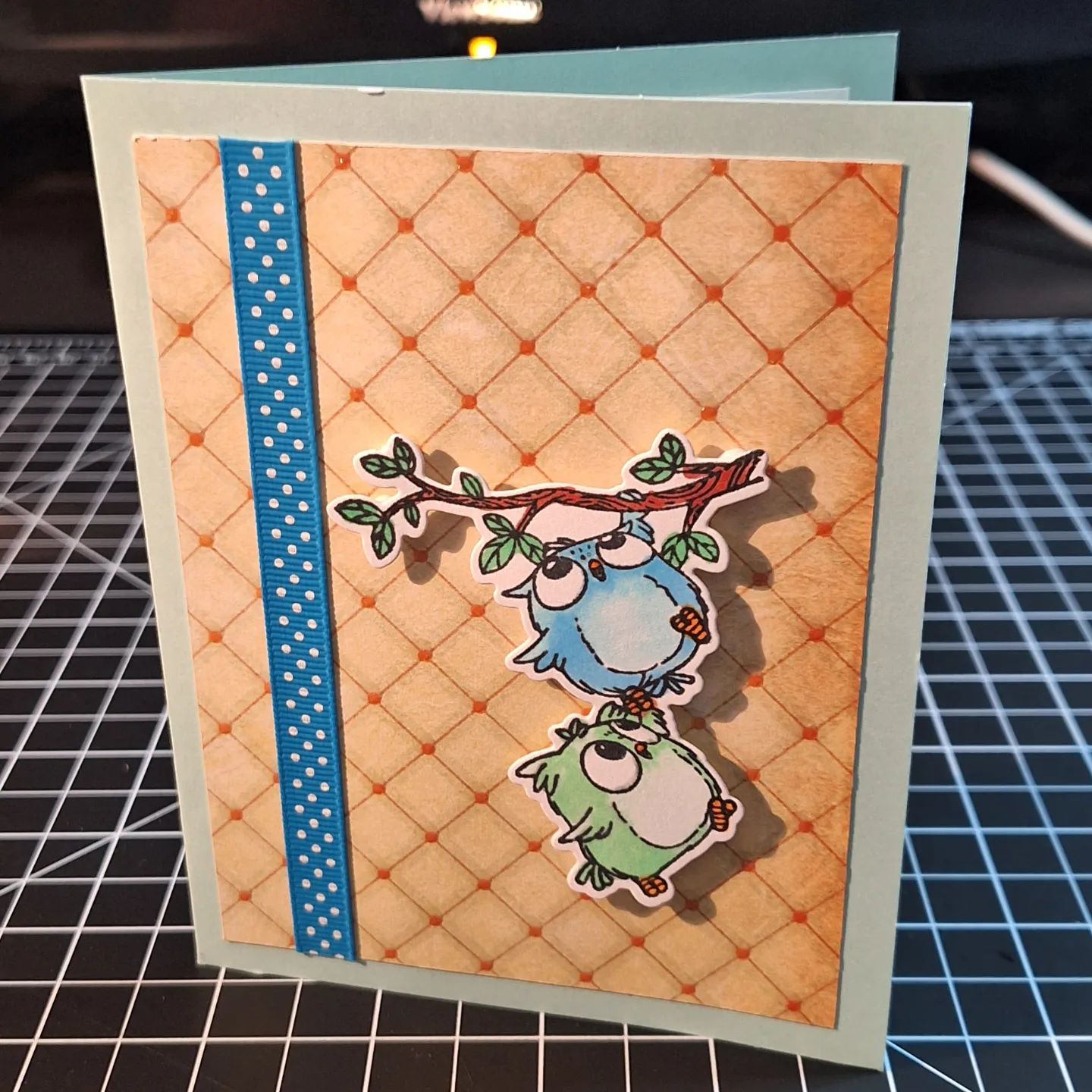 I made some cards, and the inside was screwed up, but the outside came out well! #card #cardmaking #papercraft #papercrafts #owl