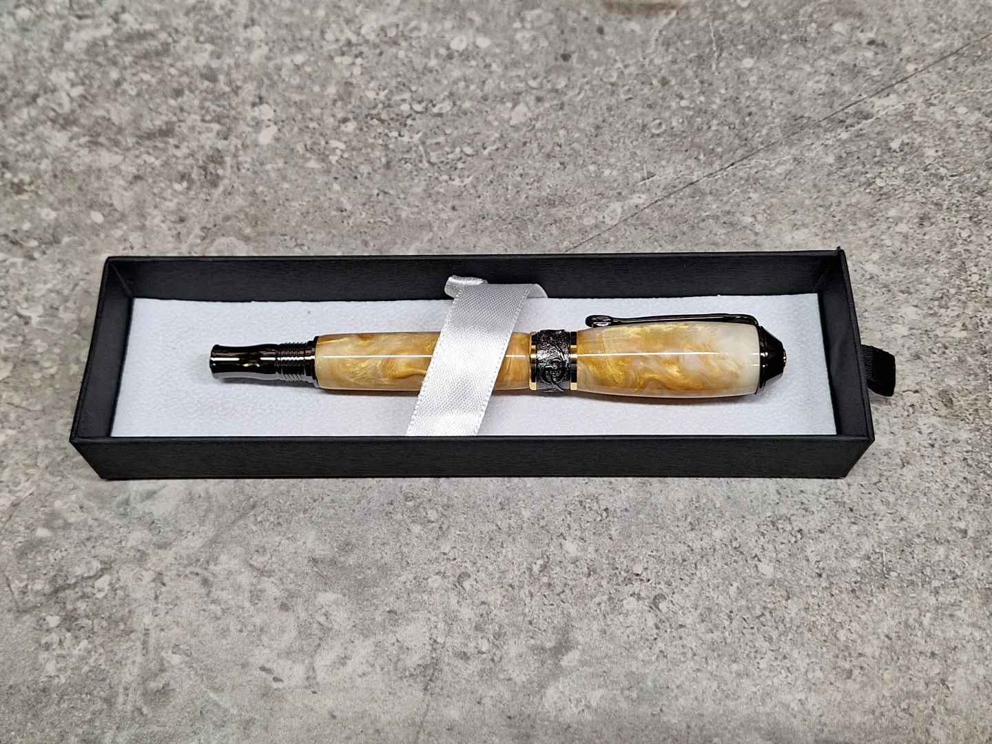 Fountain Pen I made a while ago, the reciever mad a whole stop motion set of pictures of unwrapping it which was wonderful! #fountain #fountainpen #pen #penmaking