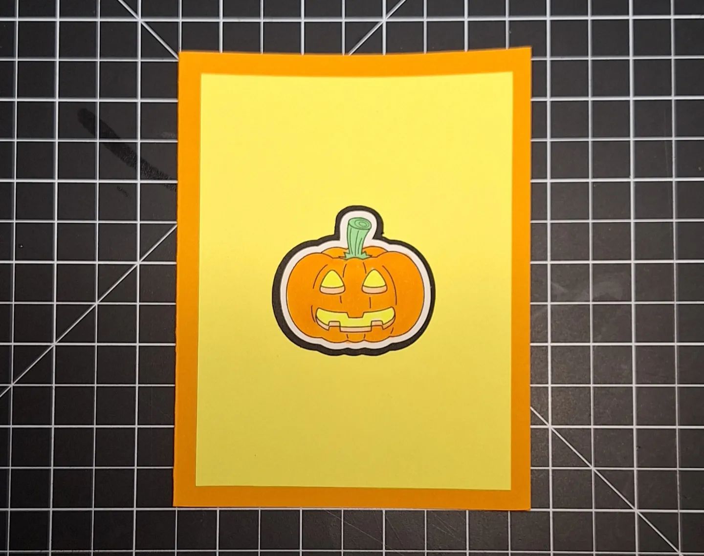 Great Pumpkin card. I was going to make a different card but I set that aside for now and made this for halloween #card #cardmaking #papercraft #papercrafts #pumpkin #orange #greatpumpkin